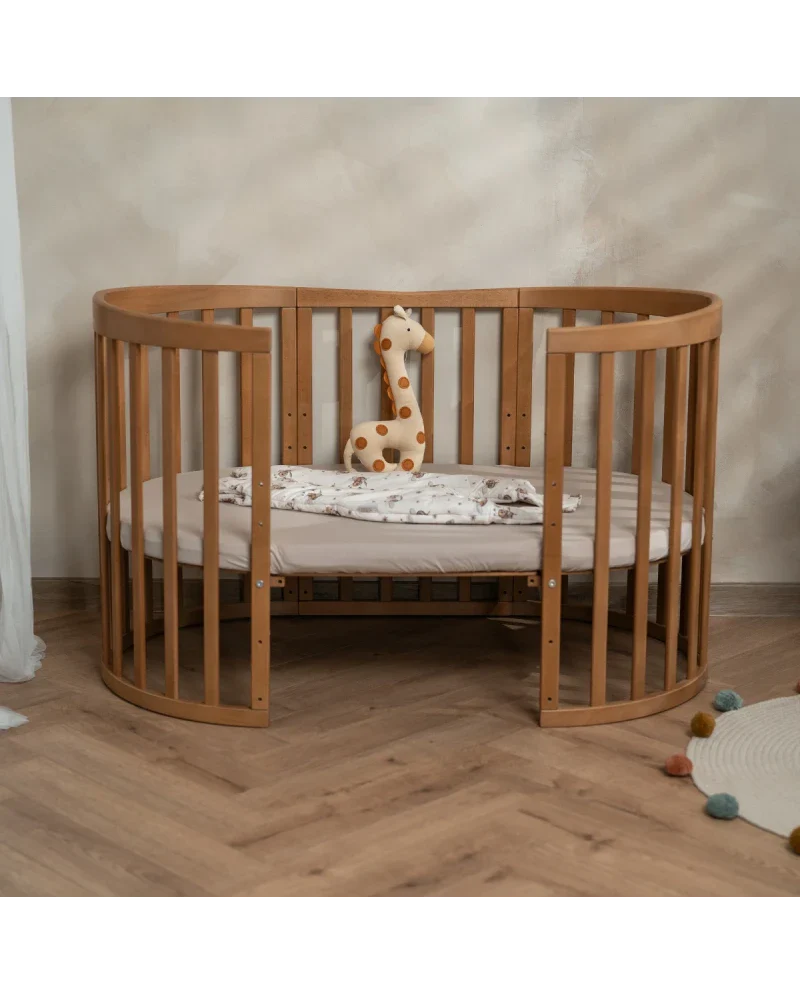 Babybett 7-in-1 – Ein Bett für viele Jahre - mitwachsend | Ovale Form - Babybett