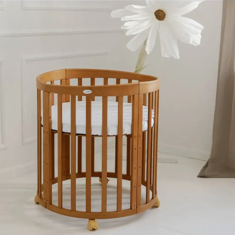 Babybett 7-in-1 – Ein Bett für viele Jahre - mitwachsend | Ovale Form - Babybett