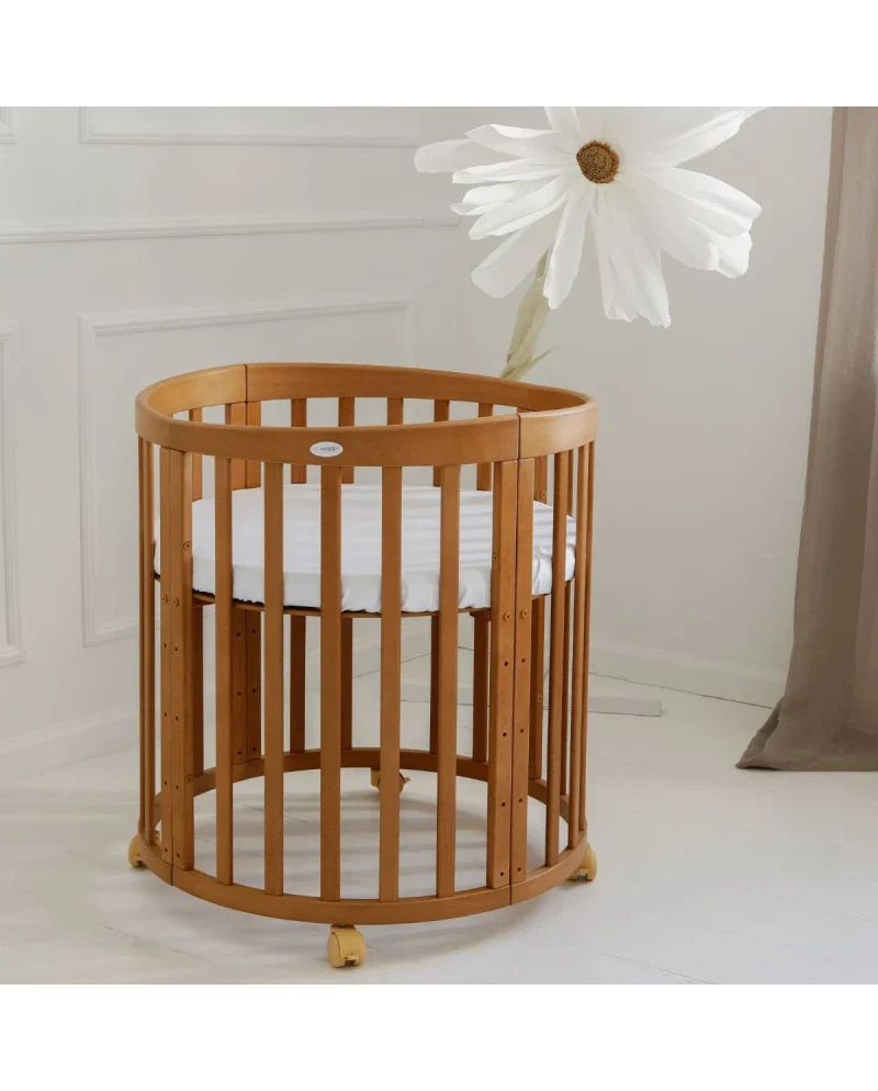 Babybett 7-in-1 – Ein Bett für viele Jahre - mitwachsend | Ovale Form - Babybett