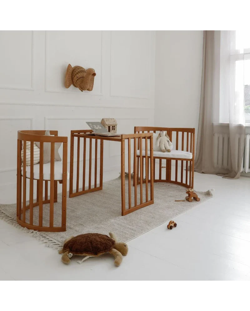 Babybett 7-in-1 – Ein Bett für viele Jahre - mitwachsend | Ovale Form - Babybett