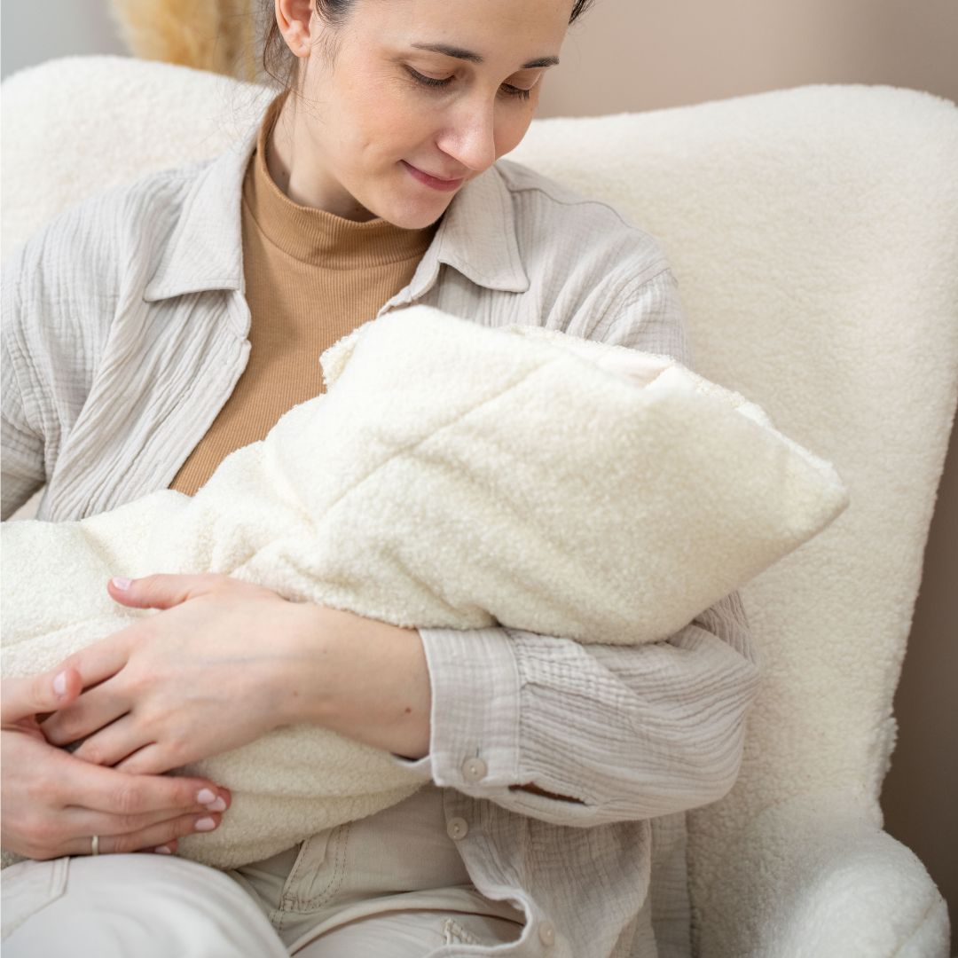 Pucksack Teddystoff Boucle mitwachsend - Nachhaltiger Babyschlafsack - Pucksack