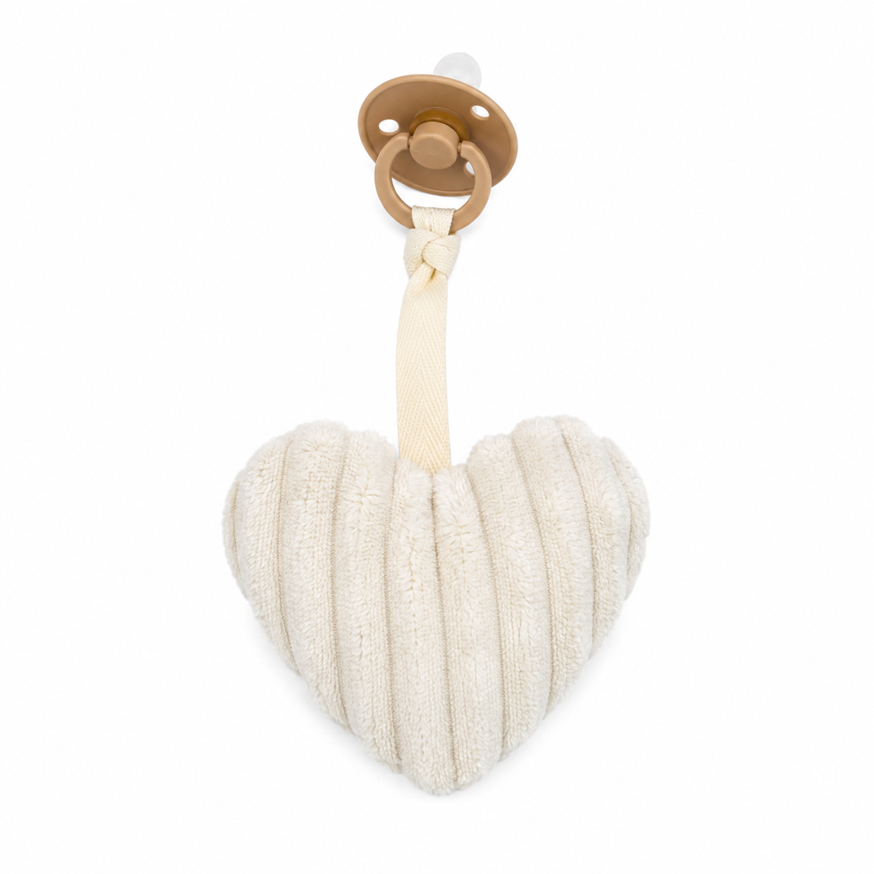 schnullerkette cord herz creme