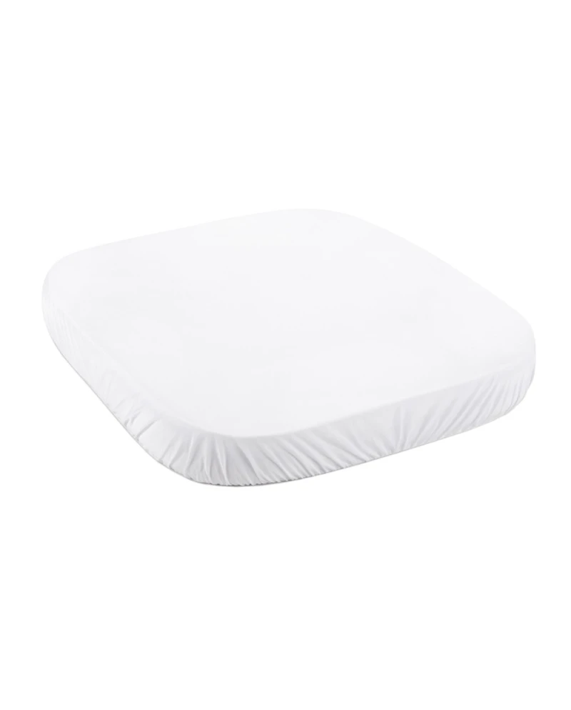 Spannbettlaken quadrat klein 7-in-1 Babybetten – GOTS-zertifizierter Bio-Baumwolle - Weiß - Bettlaken