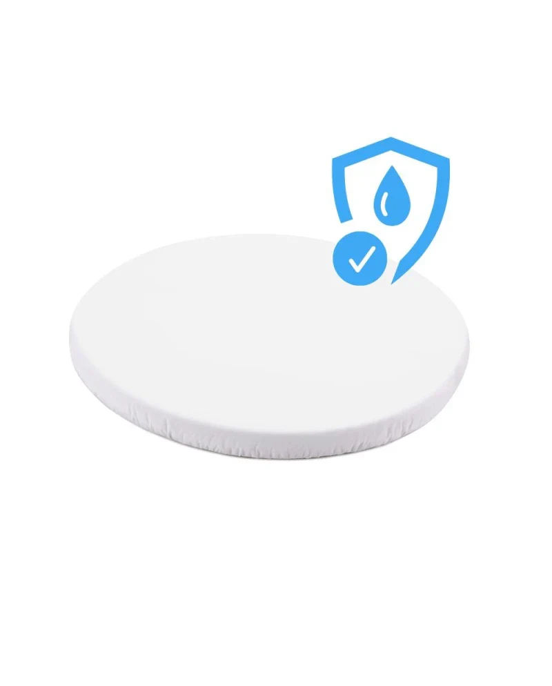 Spannbettlaken wasserdicht für kleine ovale 7-in-1 Babybetten – Schutz & Komfort in einem - Weiß - Bettlaken