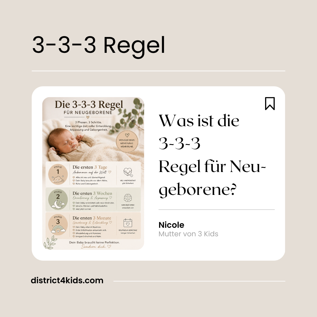 Was sagt die 3-3-3 Regel für Neugeborene?