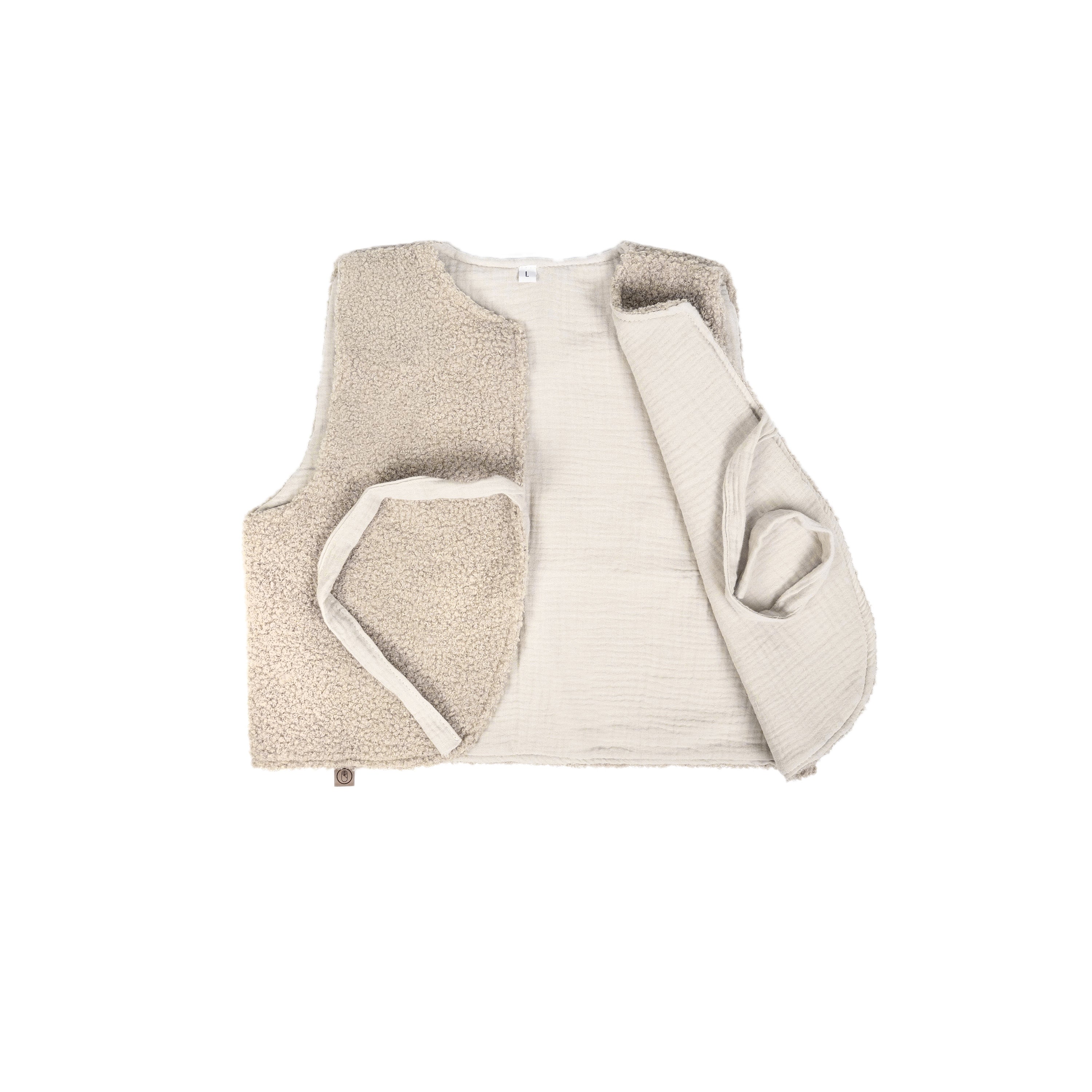Wende-Weste für Kleinkinder | Teddy Bouclé & Musselin | Unisex 1-5 Jahre