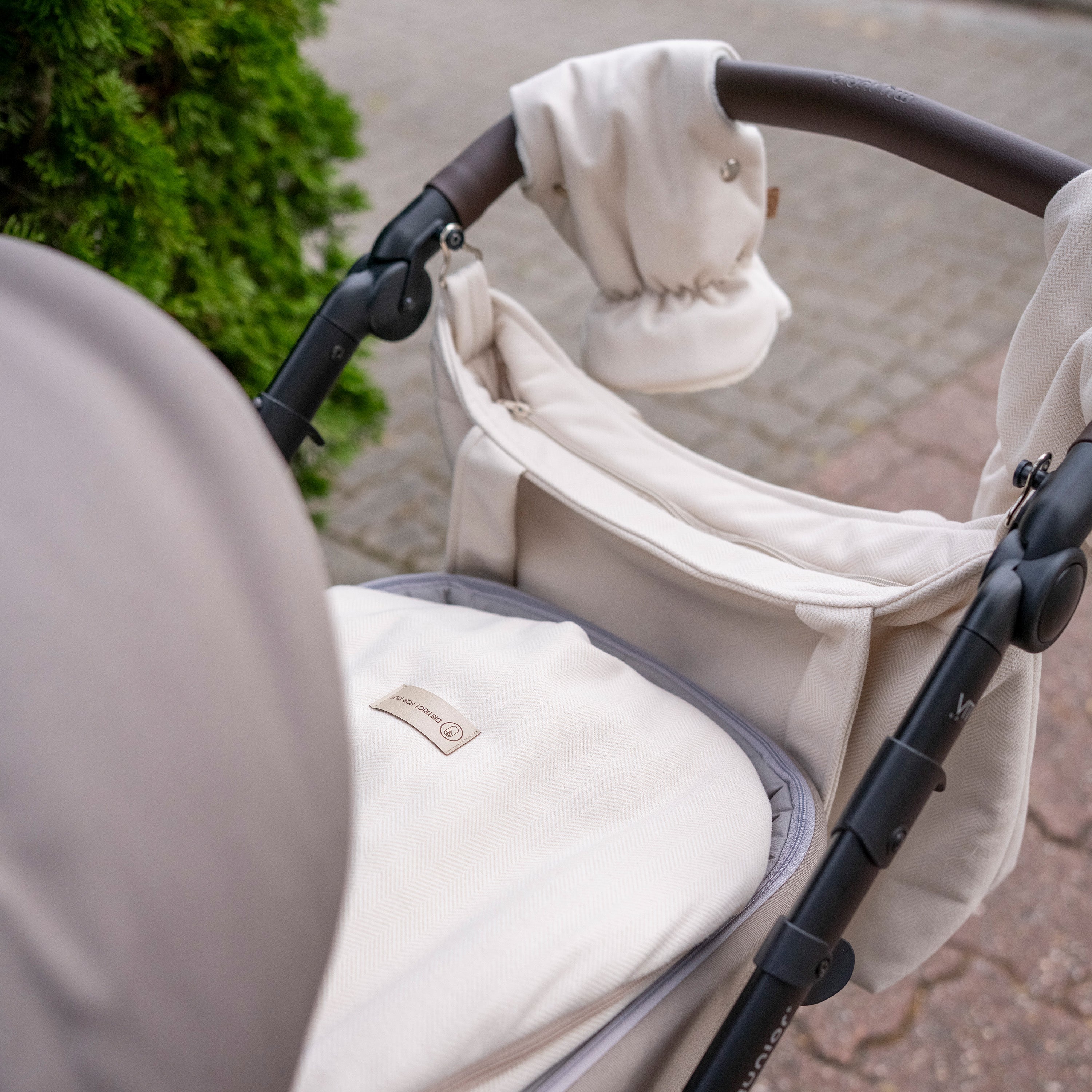 Wickeltasche Kaschmir elegante Kinderwagen-Tasche | Mom bag - Beige - Wickeltasche