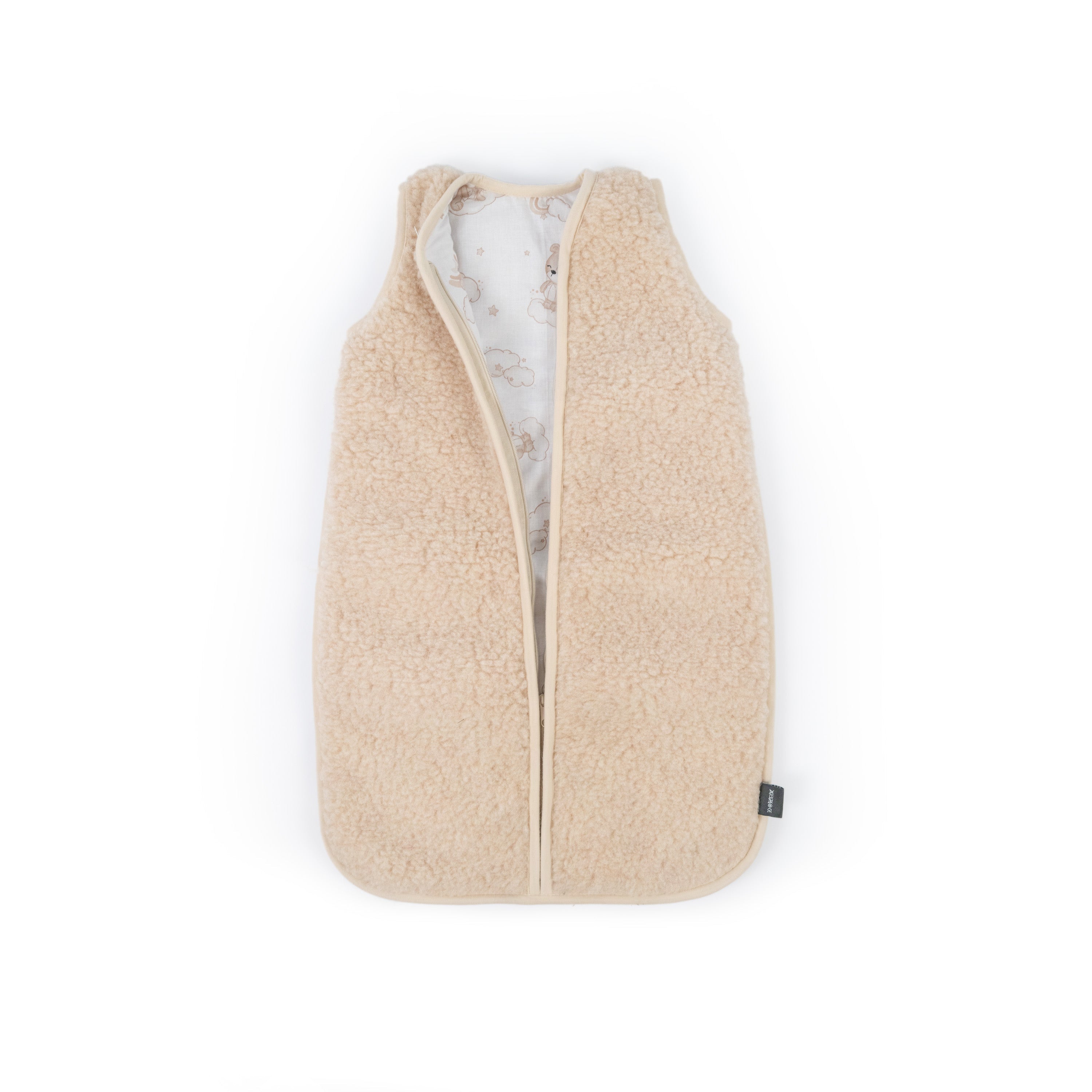 Babyschlafsack Merinowolle Wollwalk - natürlich warm & kuschelig - Beige / 70 cm / 3.5 TOG - Babyschlafsack