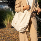 Shopper Mom Bag Kaschmir- Ideal für den Alltag Kinderwagen Cross Shoulder - Beige - Wickeltasche