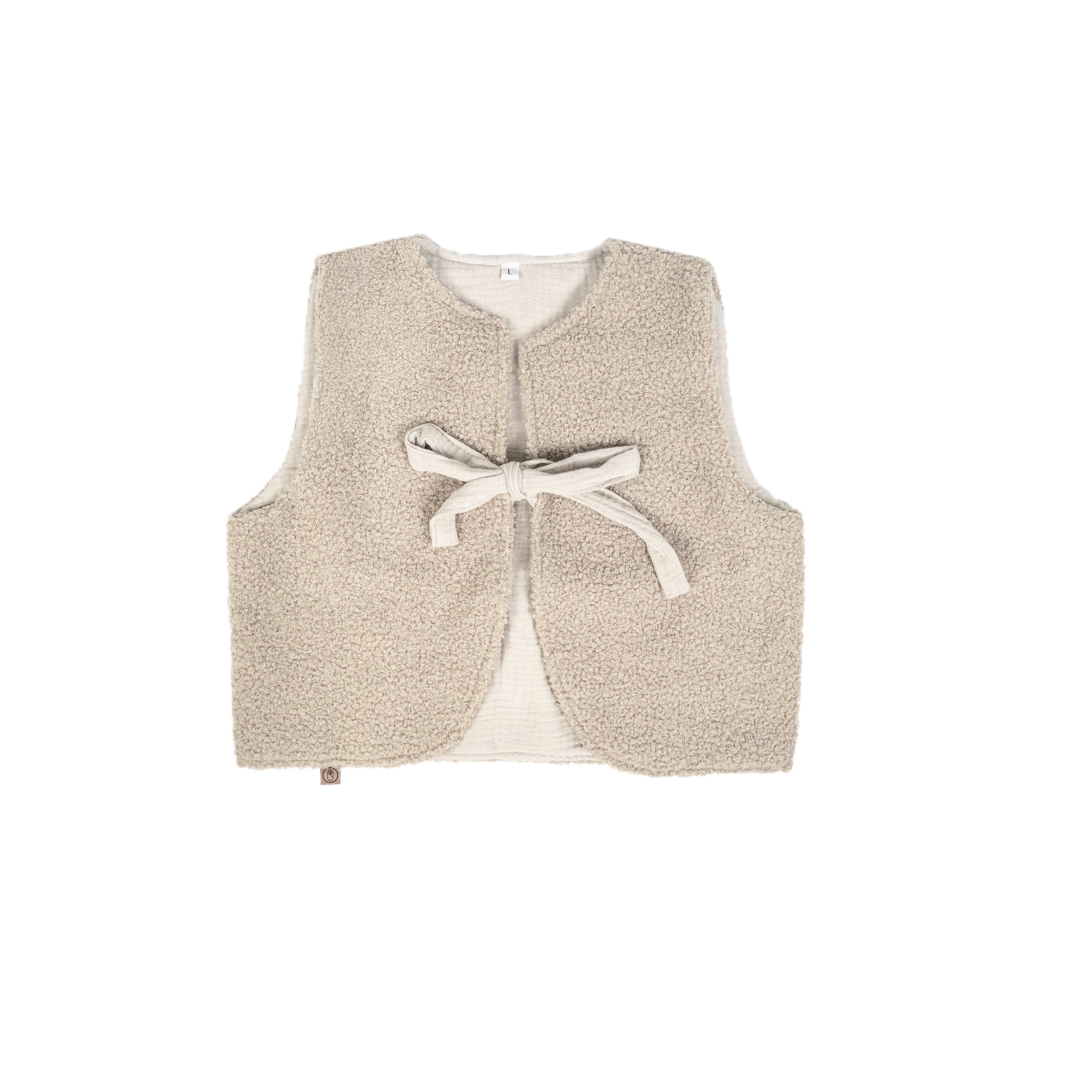 Wende-Weste für Kleinkinder | Teddy Bouclé & Musselin | Unisex 1-5 Jahre - Beige / 1-2 Jahre
