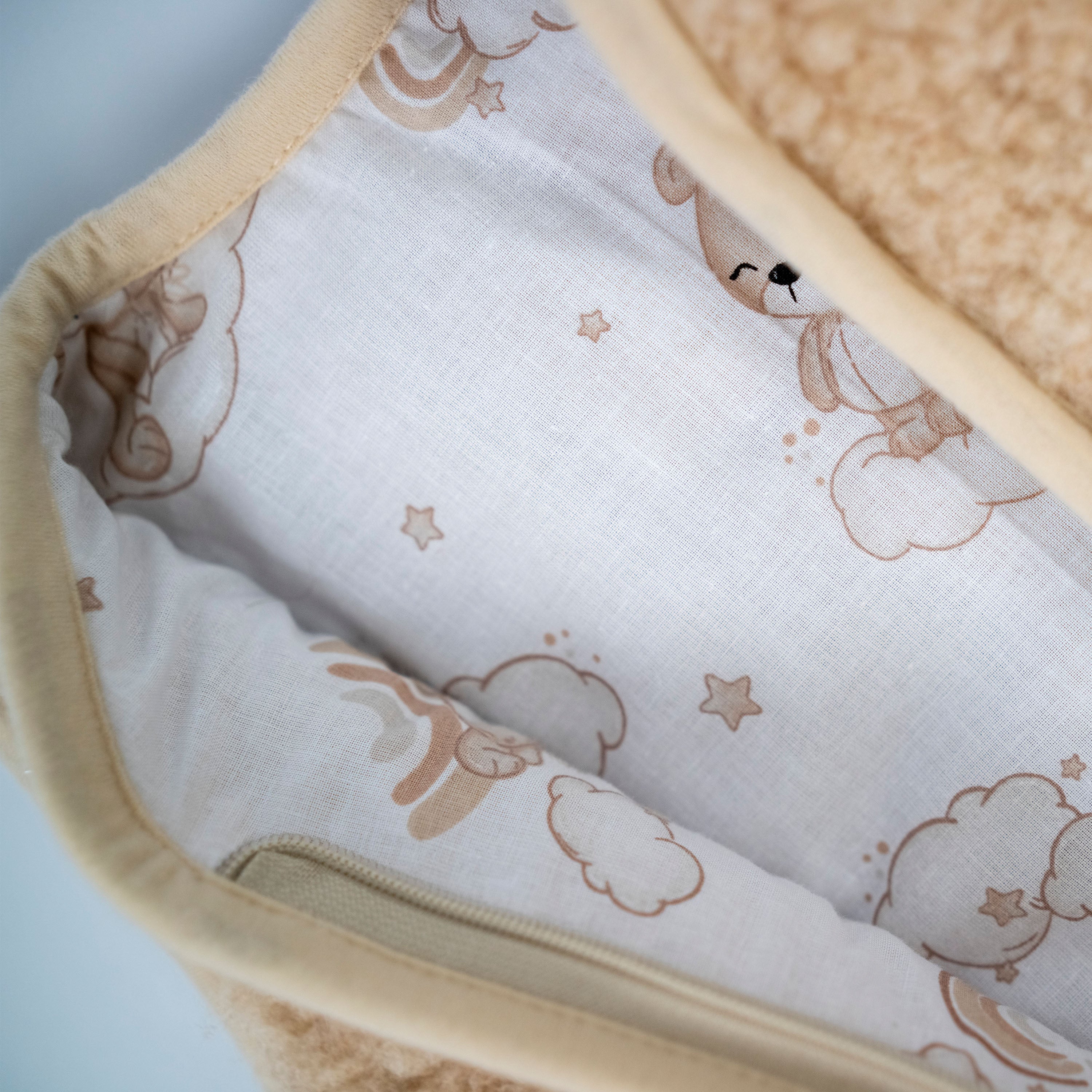 Babyschlafsack Merinowolle Wollwalk - natürlich warm & kuschelig - Beige / 70 cm / 3.5 TOG - Babyschlafsack
