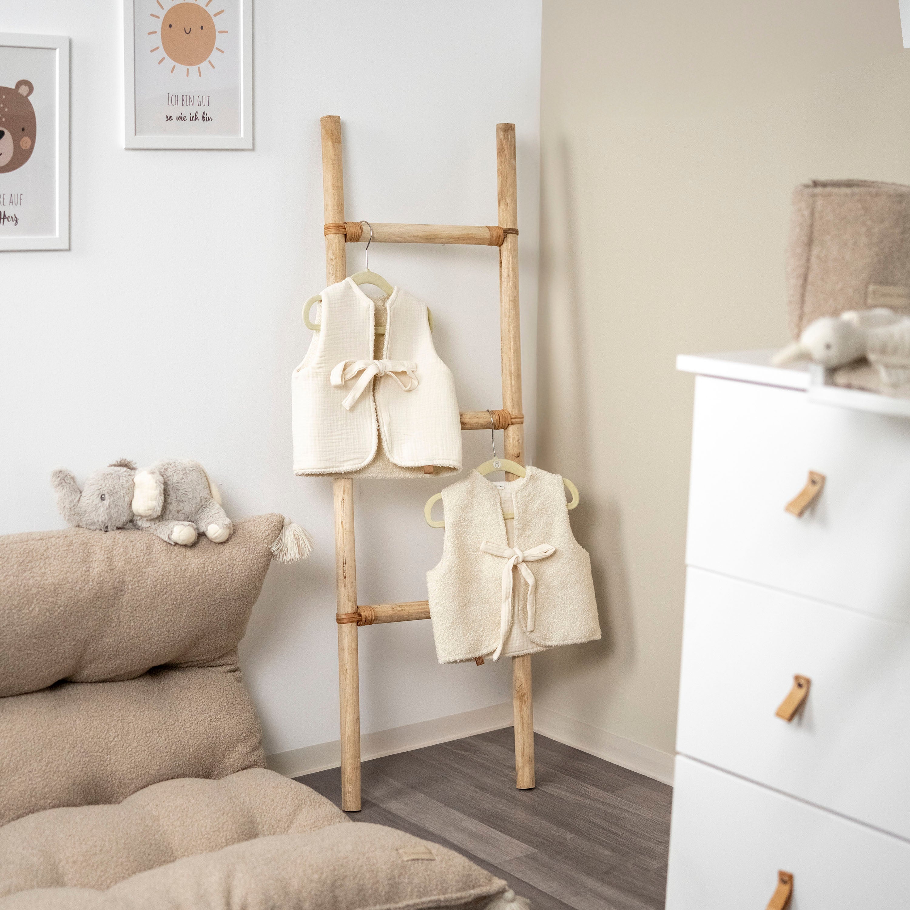 Wende-Weste für Kleinkinder | Teddy Bouclé & Musselin | Unisex 1-5 Jahre