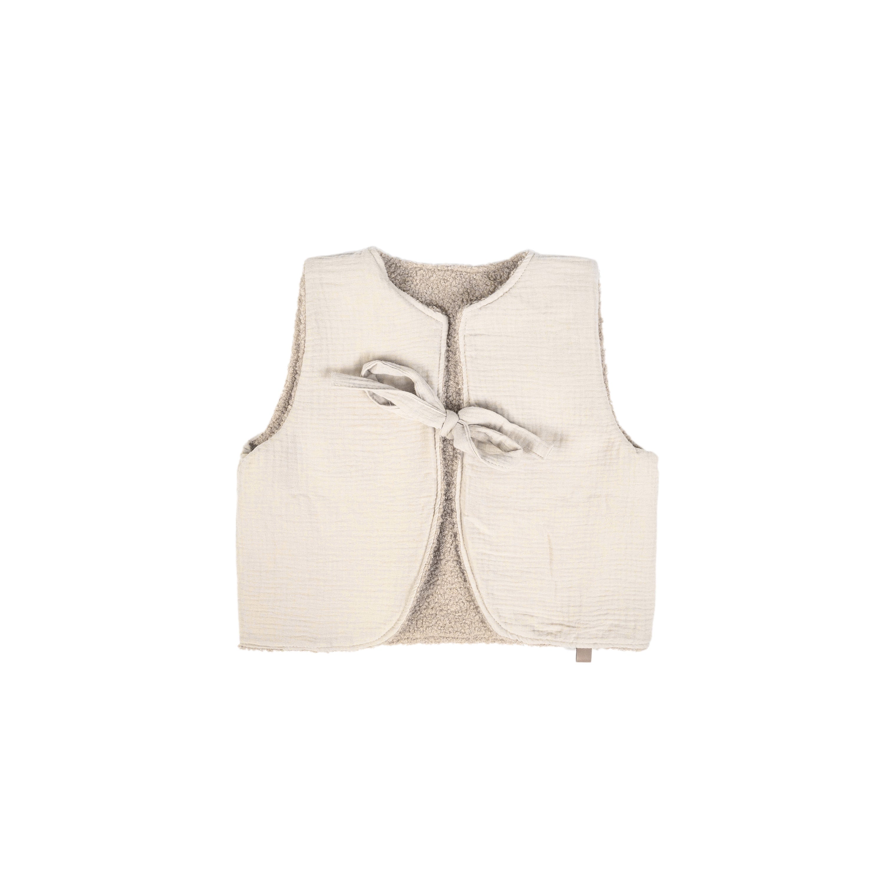 Wende-Weste für Kleinkinder | Teddy Bouclé & Musselin | Unisex 1-5 Jahre