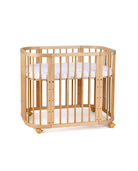 Babybett 5-in-1 – Ein Bett für viele Jahre - mitwachsend | Quadratische Form - Natur - Babybett