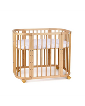 Babybett 5-in-1 – Ein Bett für viele Jahre - mitwachsend | Quadratische Form - Natur - Babybett