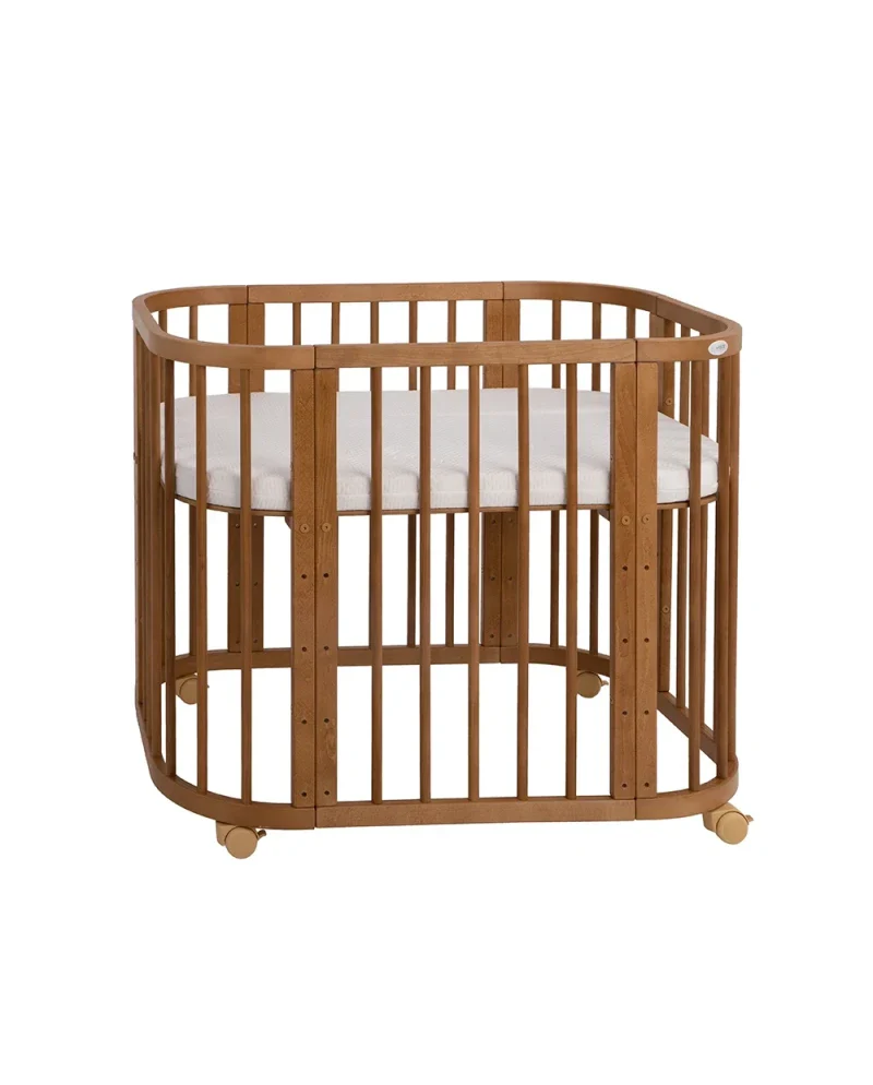 Babybett 5-in-1 – Ein Bett für viele Jahre - mitwachsend | Quadratische Form - Vintage - Babybett