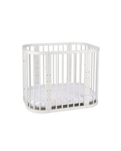 Babybett 5-in-1 – Ein Bett für viele Jahre - mitwachsend | Quadratische Form - Weiß - Babybett