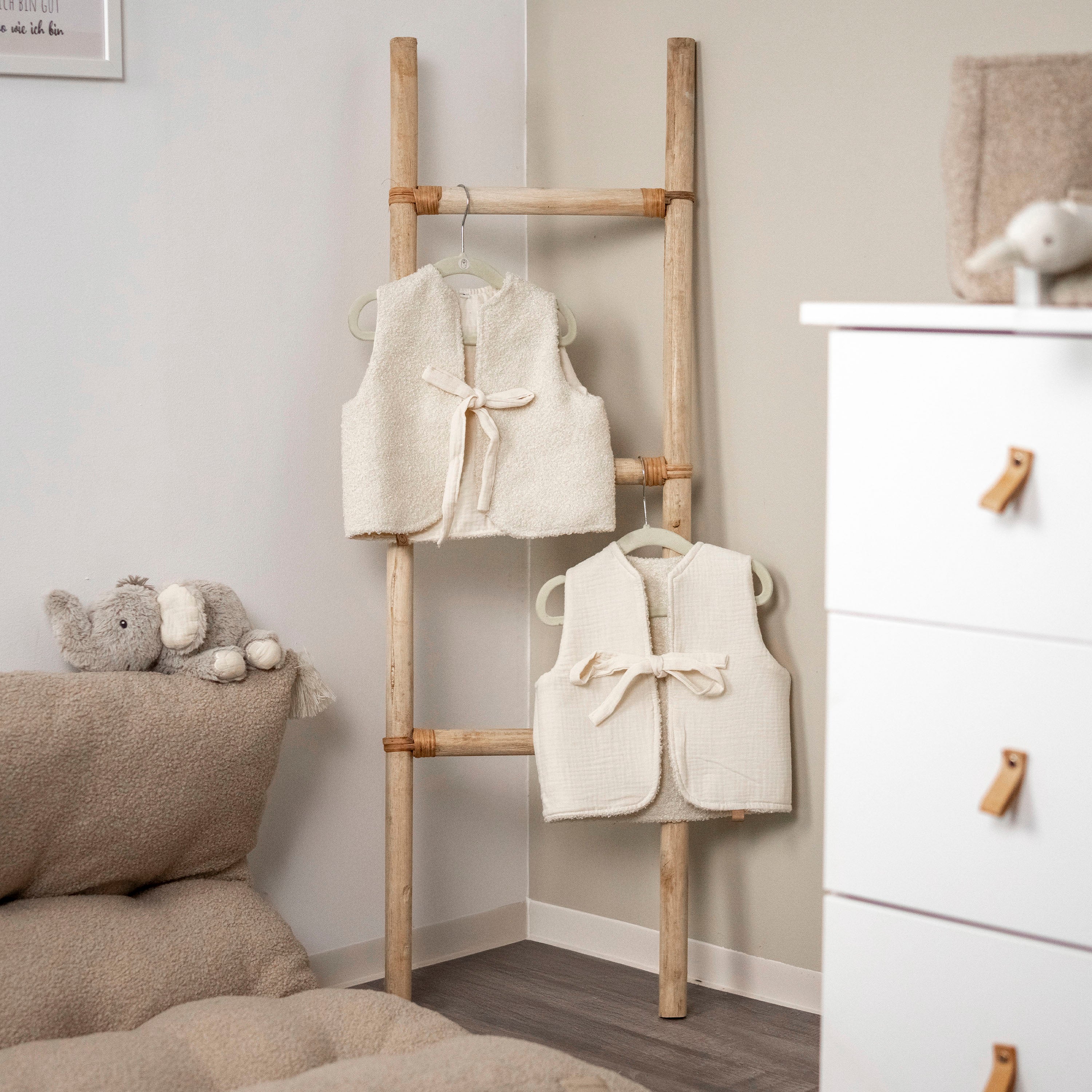 Wende-Weste für Kleinkinder | Teddy Bouclé & Musselin | Unisex 1-5 Jahre