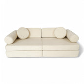 Spielsofa Teddystoff Boucle – Kreativer Spielspaß & Gemütlichkeit - Creme - Spielsofa