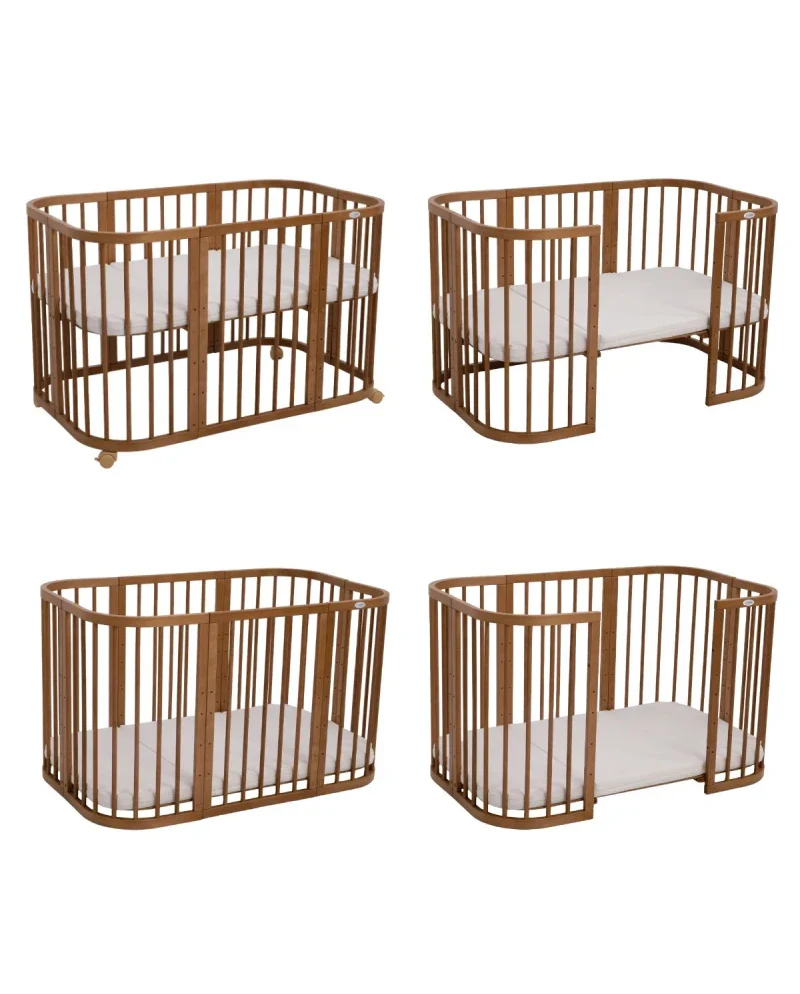 Babybett 7-in-1 – Ein Bett für viele Jahre - mitwachsend | Quadratische Form - Babybett