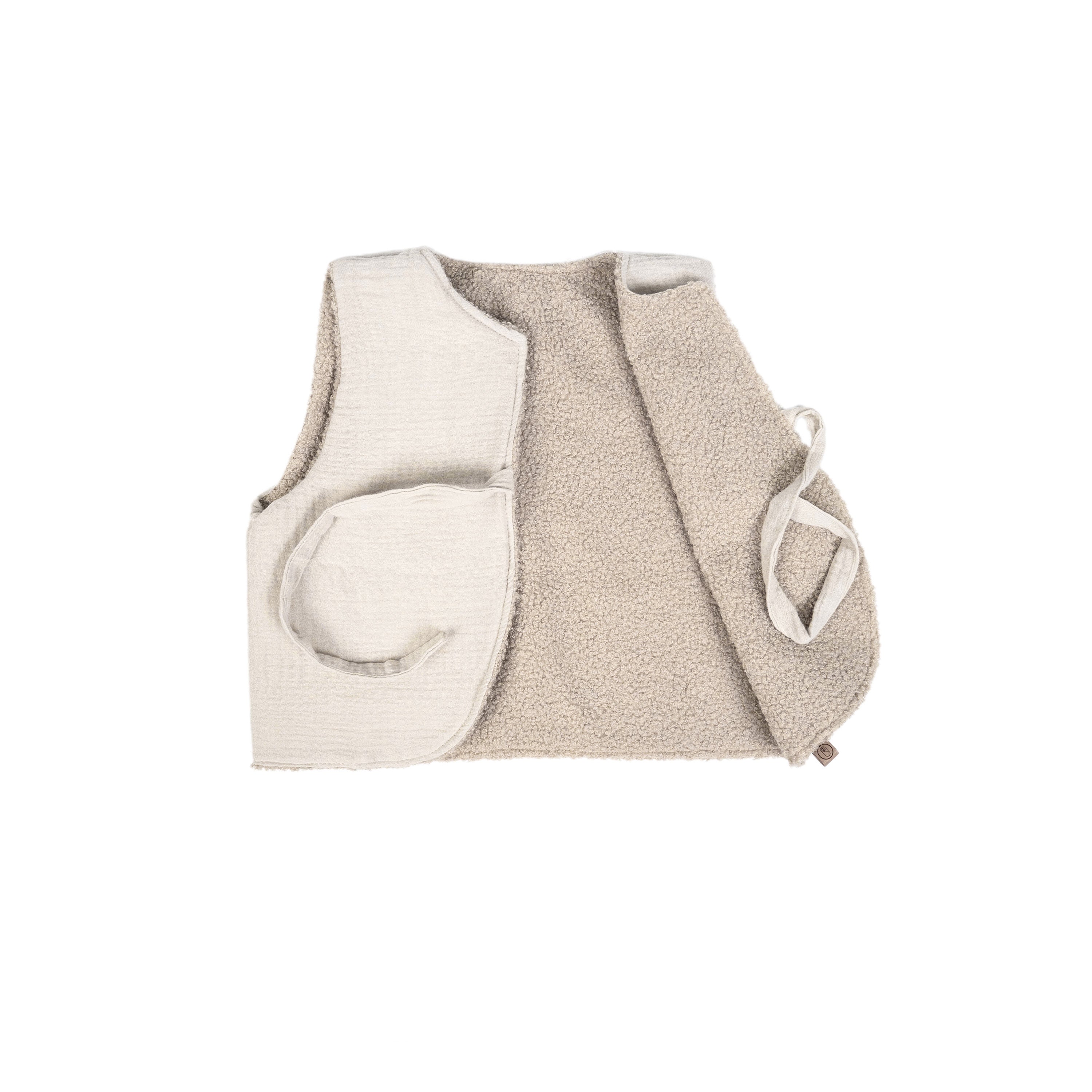 Wende-Weste für Kleinkinder | Teddy Bouclé & Musselin | Unisex 1-5 Jahre