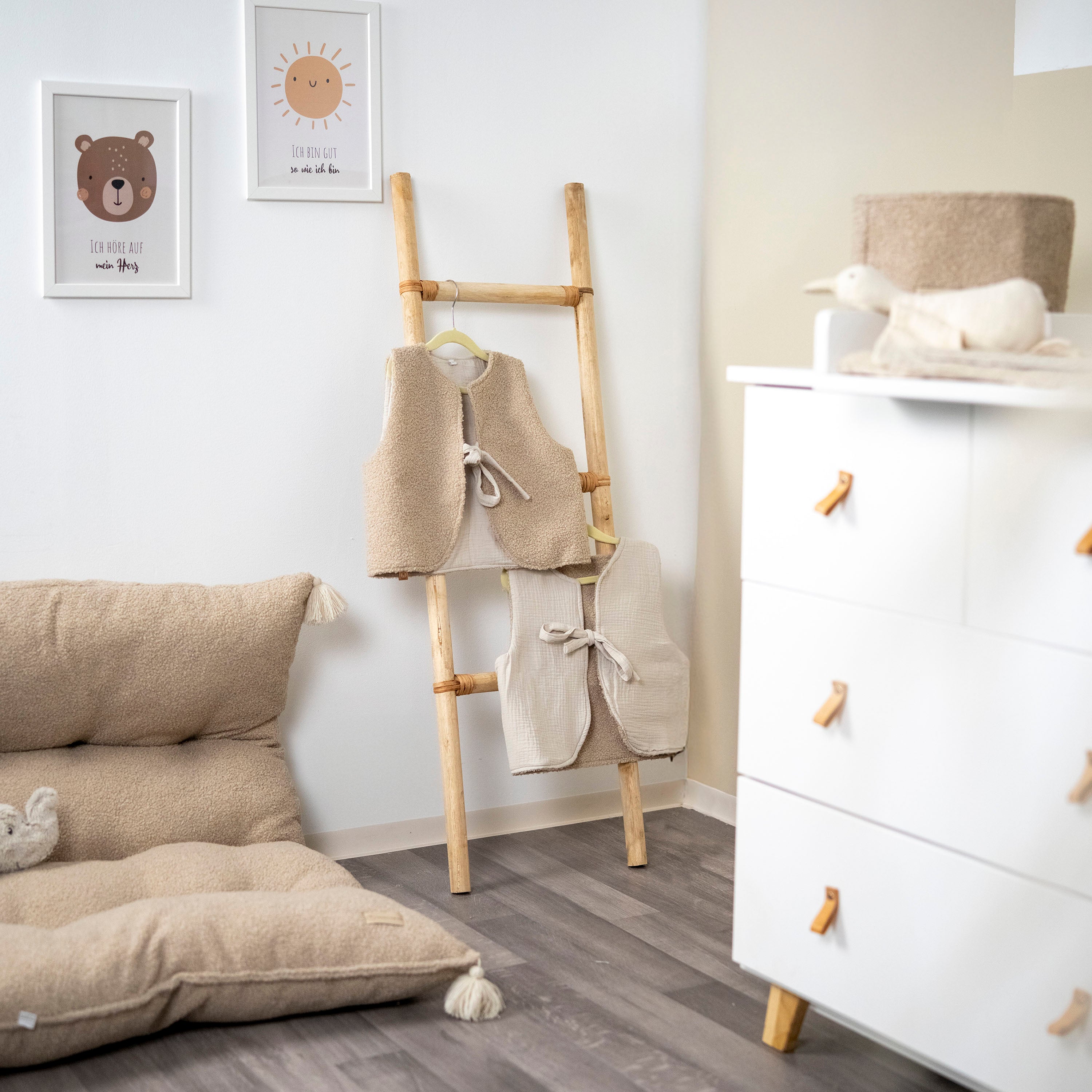 Wende-Weste für Kleinkinder | Teddy Bouclé & Musselin | Unisex 1-5 Jahre