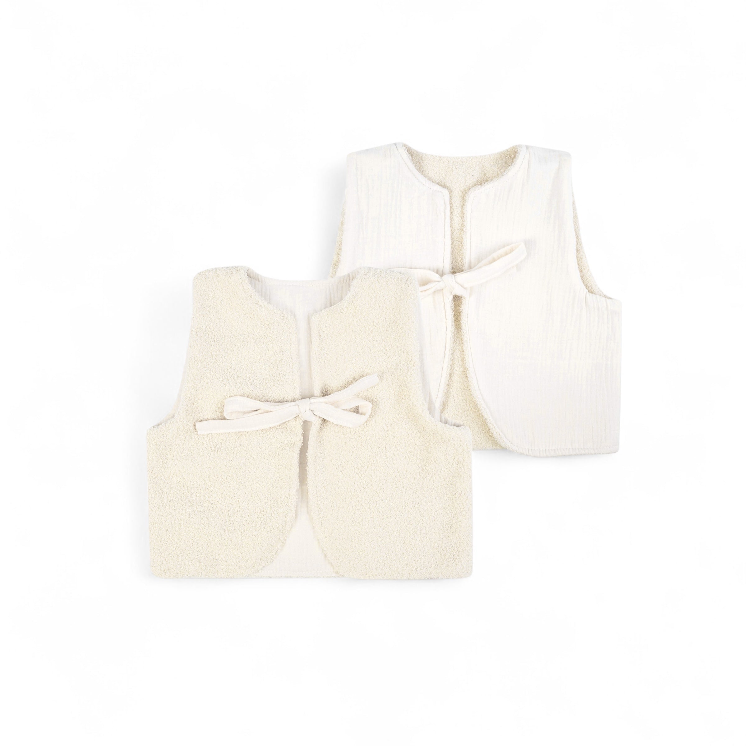 Wende-Weste für Kleinkinder | Teddy Bouclé & Musselin | Unisex 1-5 Jahre