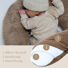 Stillkissen U-Form Cord abnehmbarem Bezug - ergonomisch, Oeko-Tex, Halbmond District for Kids