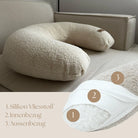 Stillkissen U-Form Teddystoff Bouclé abnehmbaren Bezug – ergonomisch, Oeko-Tex, Halbmond District for Kids