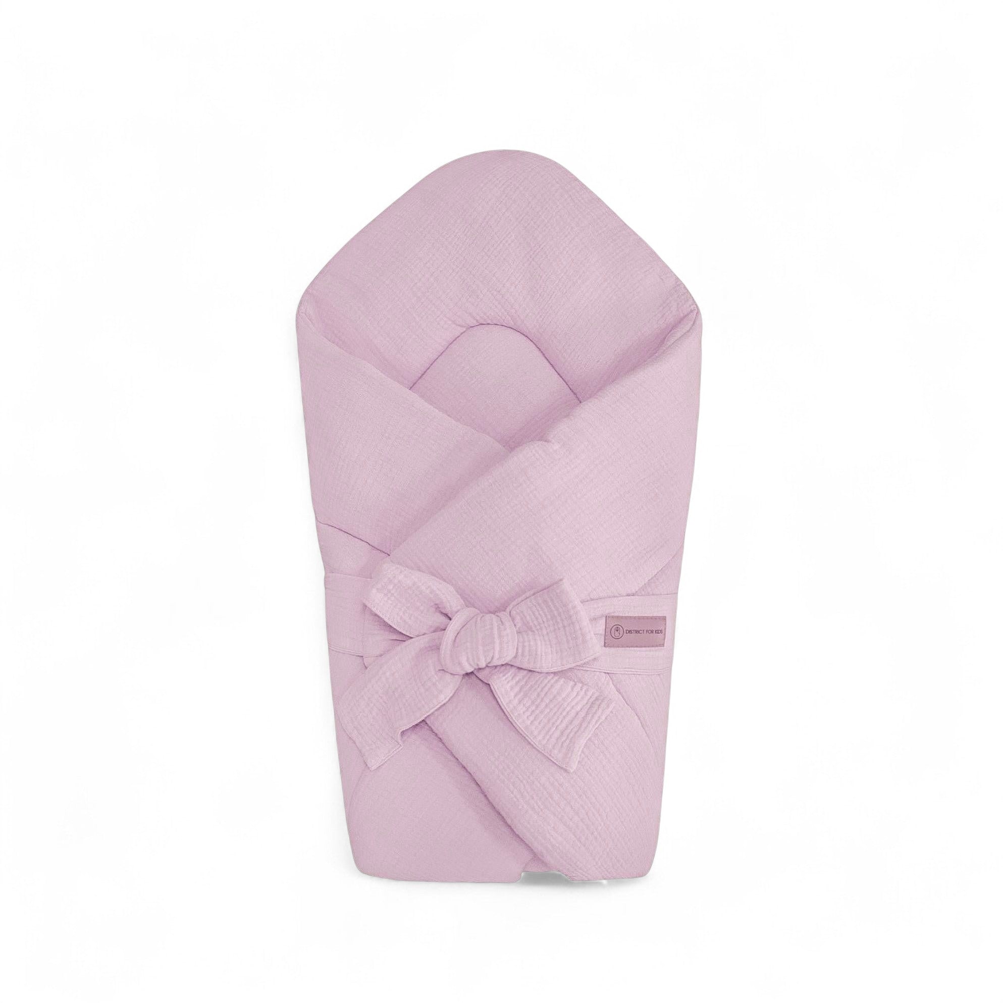 Babyhörnchen Musselin mit Schleife – Kuschelige Puckdecke & Einschlagdecke - Rosa / 2.5 TOG - Babyhörnchen