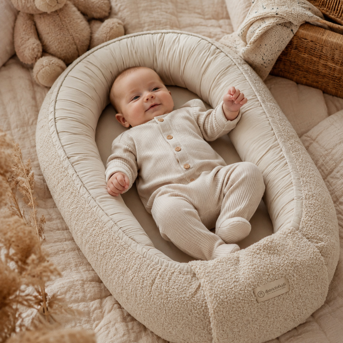 Babynest boucle creme district for kids._