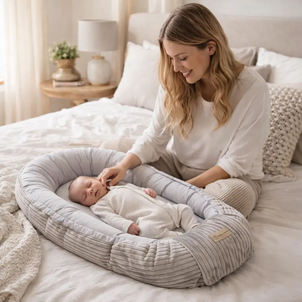 Babynestchen Cord  – Mitwachsender weicher Baby-Kokon District for Kids