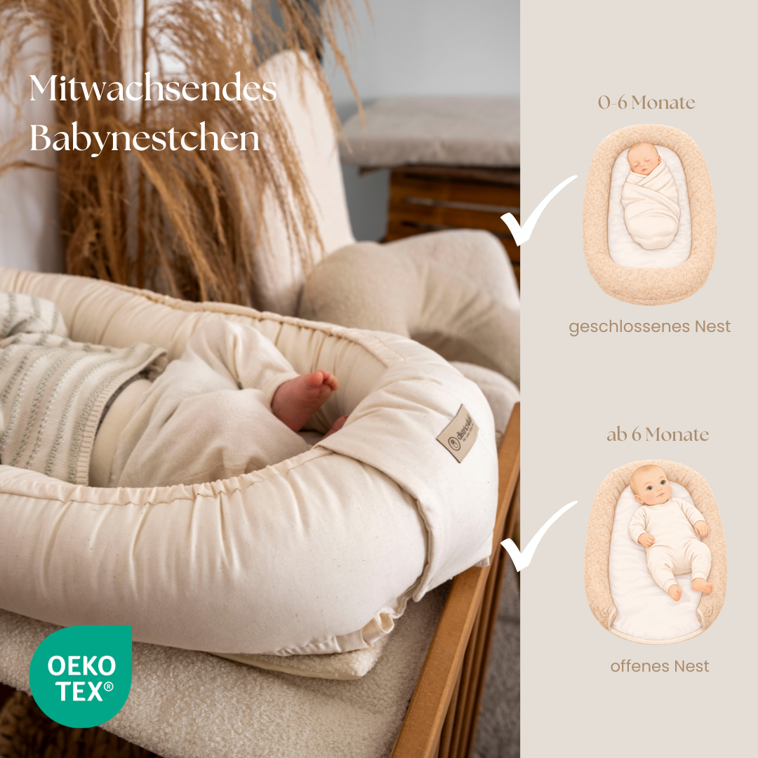 Babynestchen aus Baumwolle – Kuscheliger Baby-Kokon | Braun District for Kids