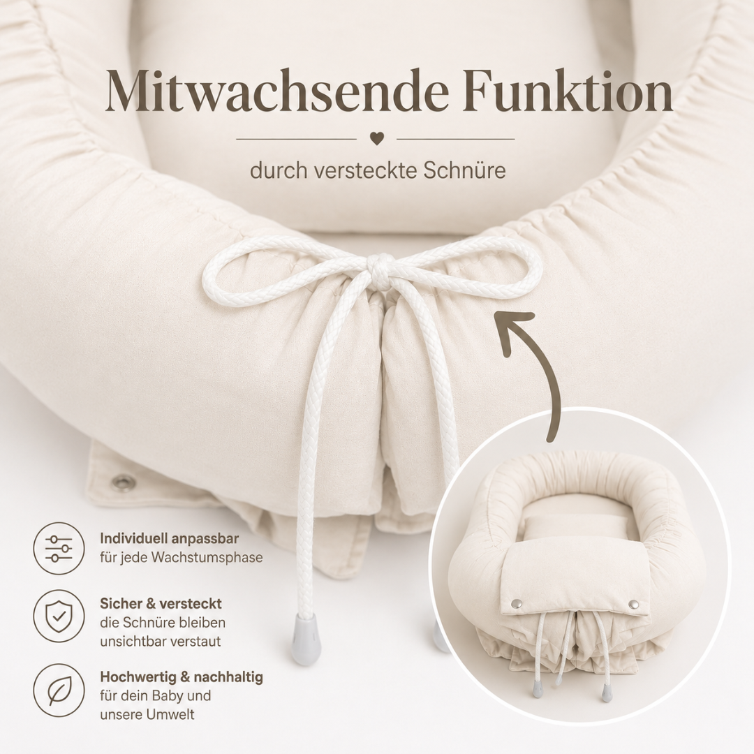 Babynestchen aus Baumwolle – Kuscheliger Baby-Kokon | Braun District for Kids