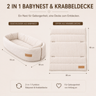Babynest krabbeldecke 2 in1 district for kids cordc creme größe