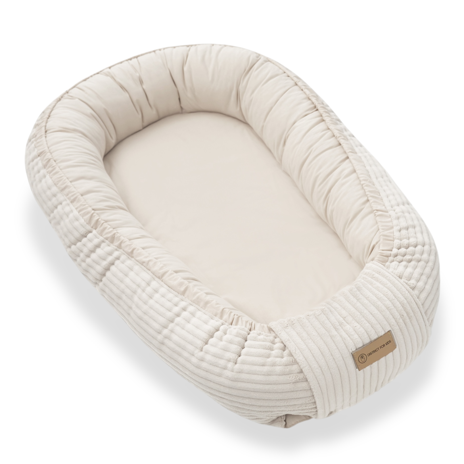 Babynestchen Cord – Mitwachsender Baby-Kokon, beidseitig verwendbar & kuschelig weich-Babynestchen-District for Kids-Creme-District for Kids