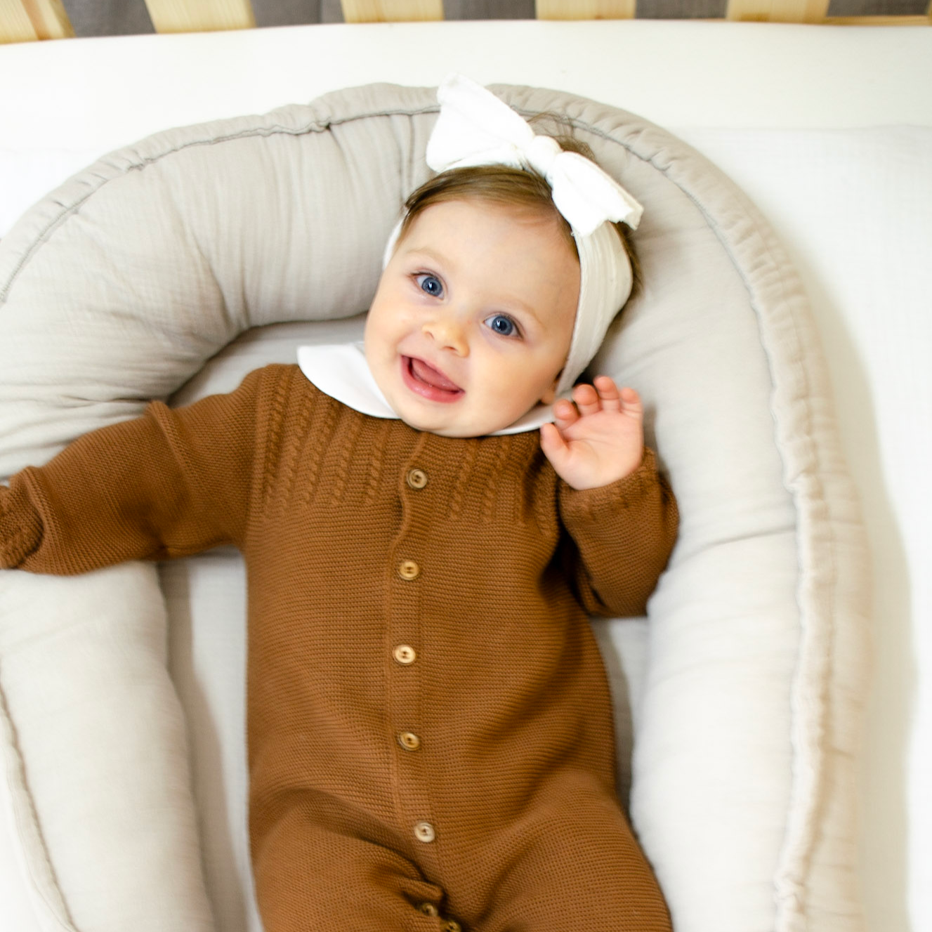 Babynestchen Musselin – Weicher Baby-Kokon für Geborgenheit & Komfort-Babynestchen-District for Kids-Beige-District for Kids