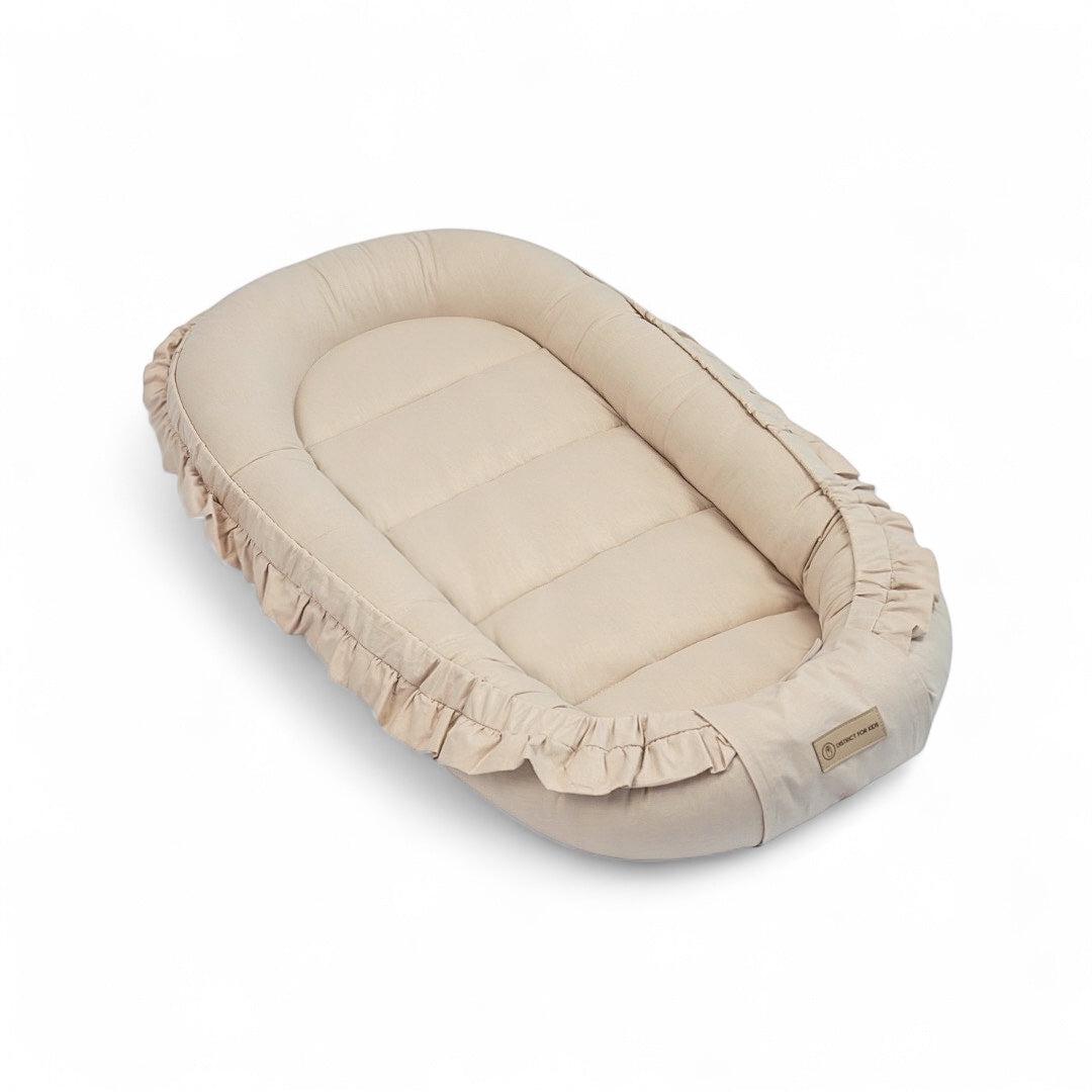 Babynestchen Rüschen – Kuscheliger Baby-Kokon für Geborgenheit & Komfort-Babynestchen-District for Kids-Beige-District for Kids