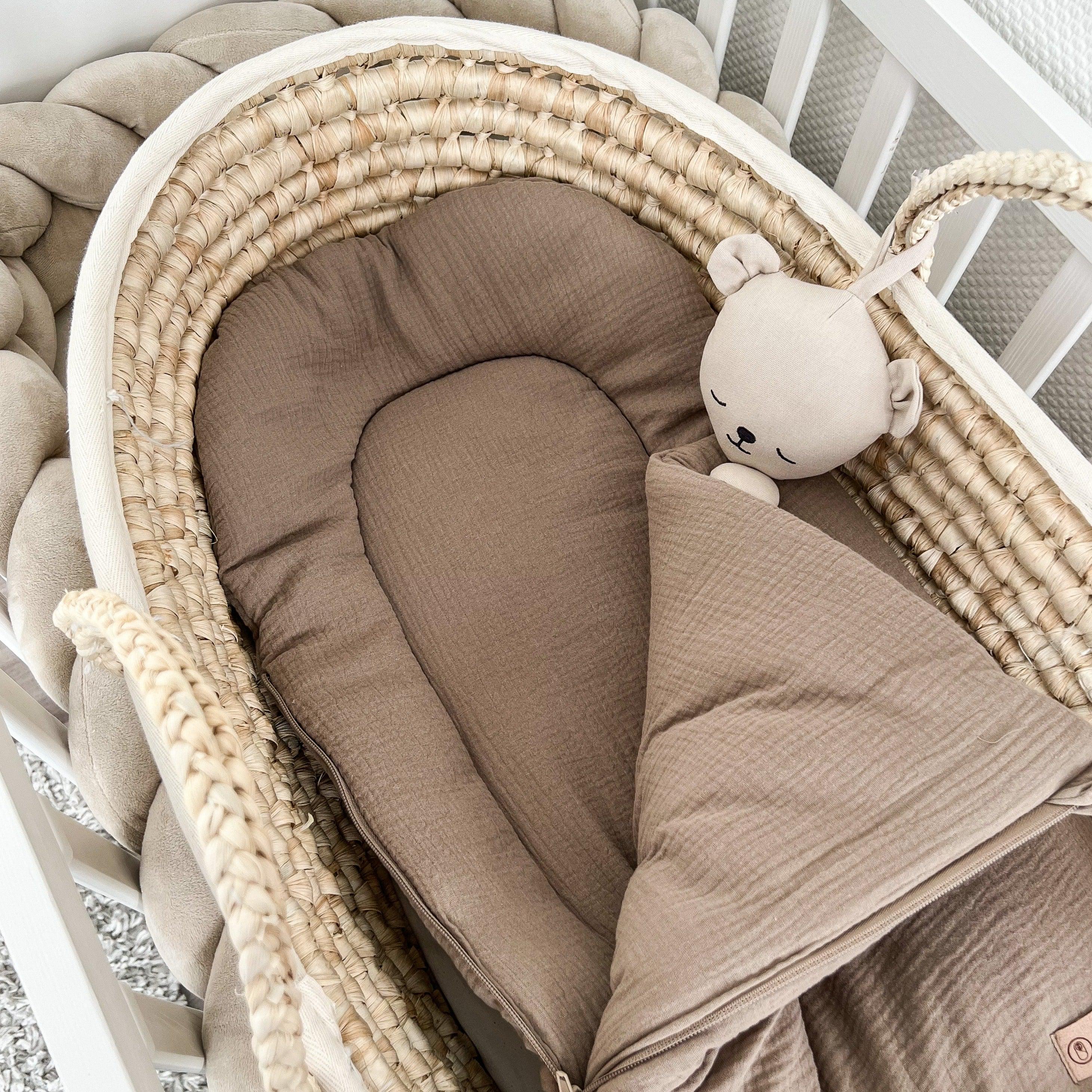 Babyschlafsack Musselin Sleepy – Atmungsaktiver & kuscheliger Ganzjahresschlafsack 2.5 TOG-Babyschlafsack-District for Kids-Beige-75 cm-2.5 Wert-District for Kids