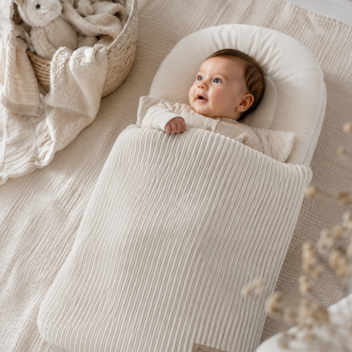 Babyschlafsack cord sleepy creme 2.5 tog