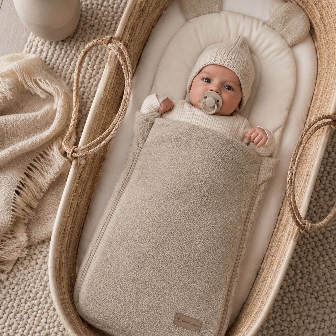 Babyschlafsack teddyohren boucle beige district for kids