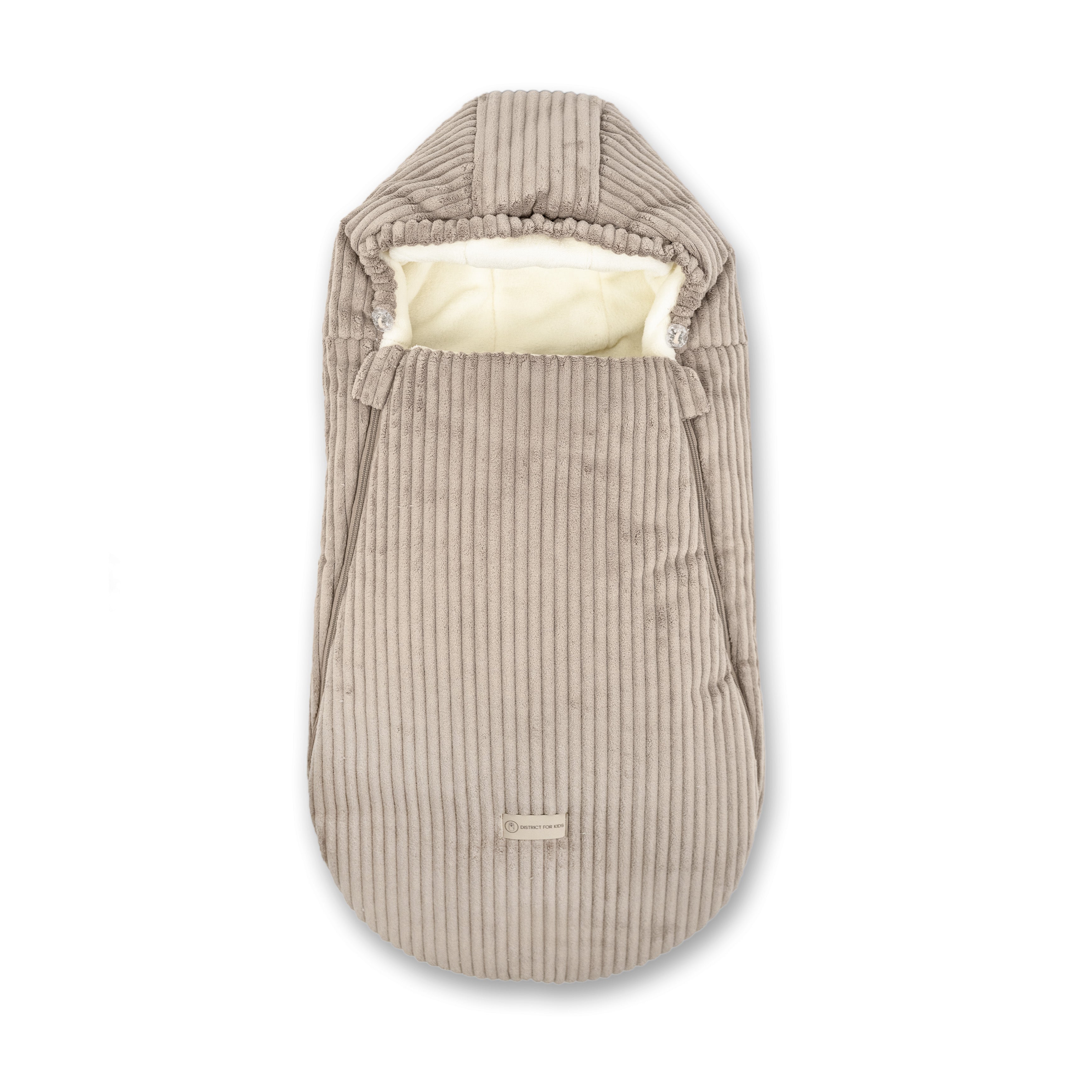 Winterfußsack Cord – warm & stylisch für Kinderwagen & Autoschale Beige / 90cm Winterfußsack