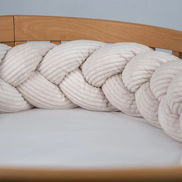 Bettschlange Cord – Kuschelige Bettumrandung für Geborgenheit & Schutz im Babybett-Baby & Kleinkind-District for Kids-Creme-180 cm-District for Kids