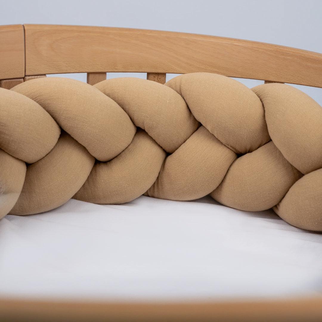 Bettschlange Musselin – Kuschelige Bettumrandung für Schutz, Geborgenheit & Komfort-Baby & Kleinkind-District for Kids-180 cm-Beige-District for Kids
