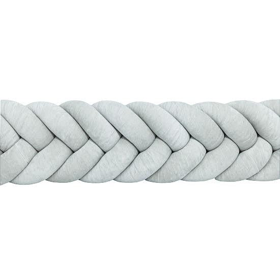 Bettschlange Velours Fischgräten-Design – Premium Schutz & Komfort für Babyschlaf-Bettumrandung-District for Kids-180 cm-Grau-District for Kids