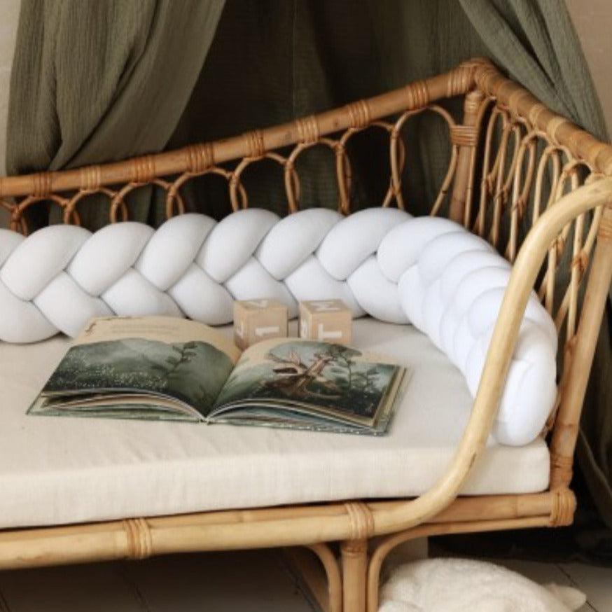 Bettschlange Velours – Kuschelige Bettumrandung für Schutz, Geborgenheit & Komfort-Baby & Kleinkind-District for Kids-Beige-180 cm-District for Kids