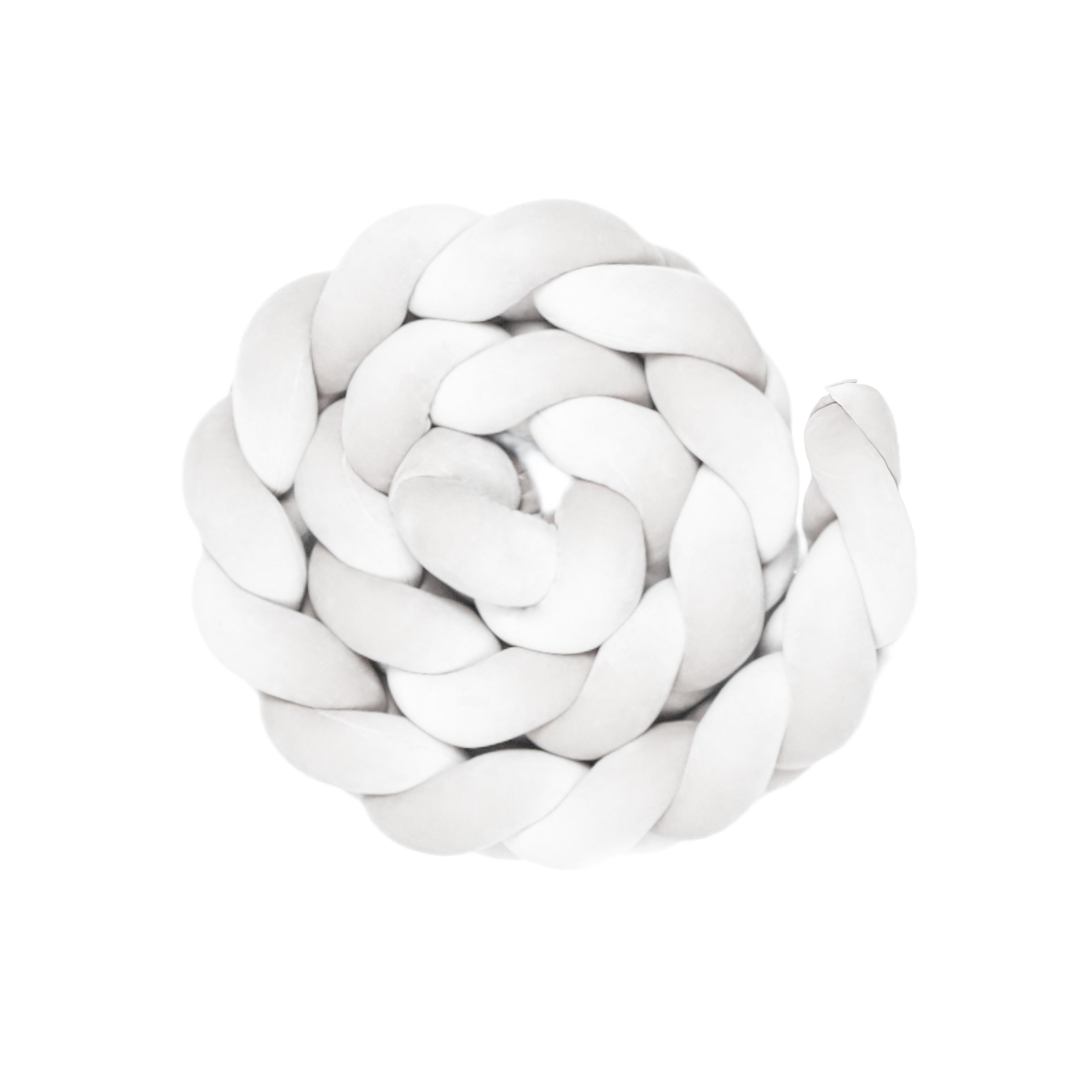 Bettschlange Velours – Kuschelige Bettumrandung für Schutz, Geborgenheit & Komfort-Baby & Kleinkind-District for Kids-Weiß-180 cm-District for Kids