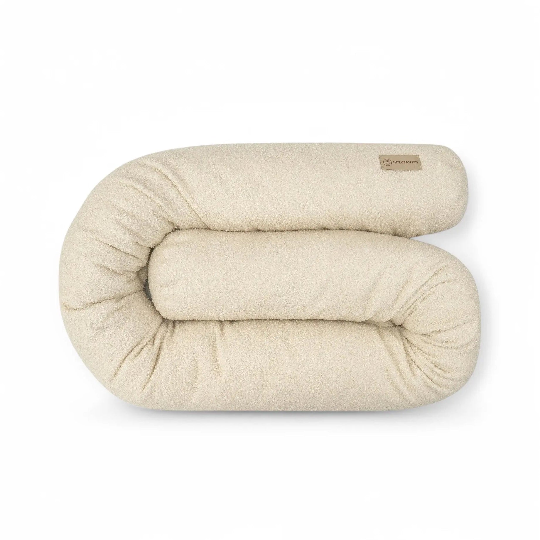 Bettschlange einsträngig Teddystoff Boucle – Schutz & Vielseitig - Creme / 180 cm - Baby & Kleinkind