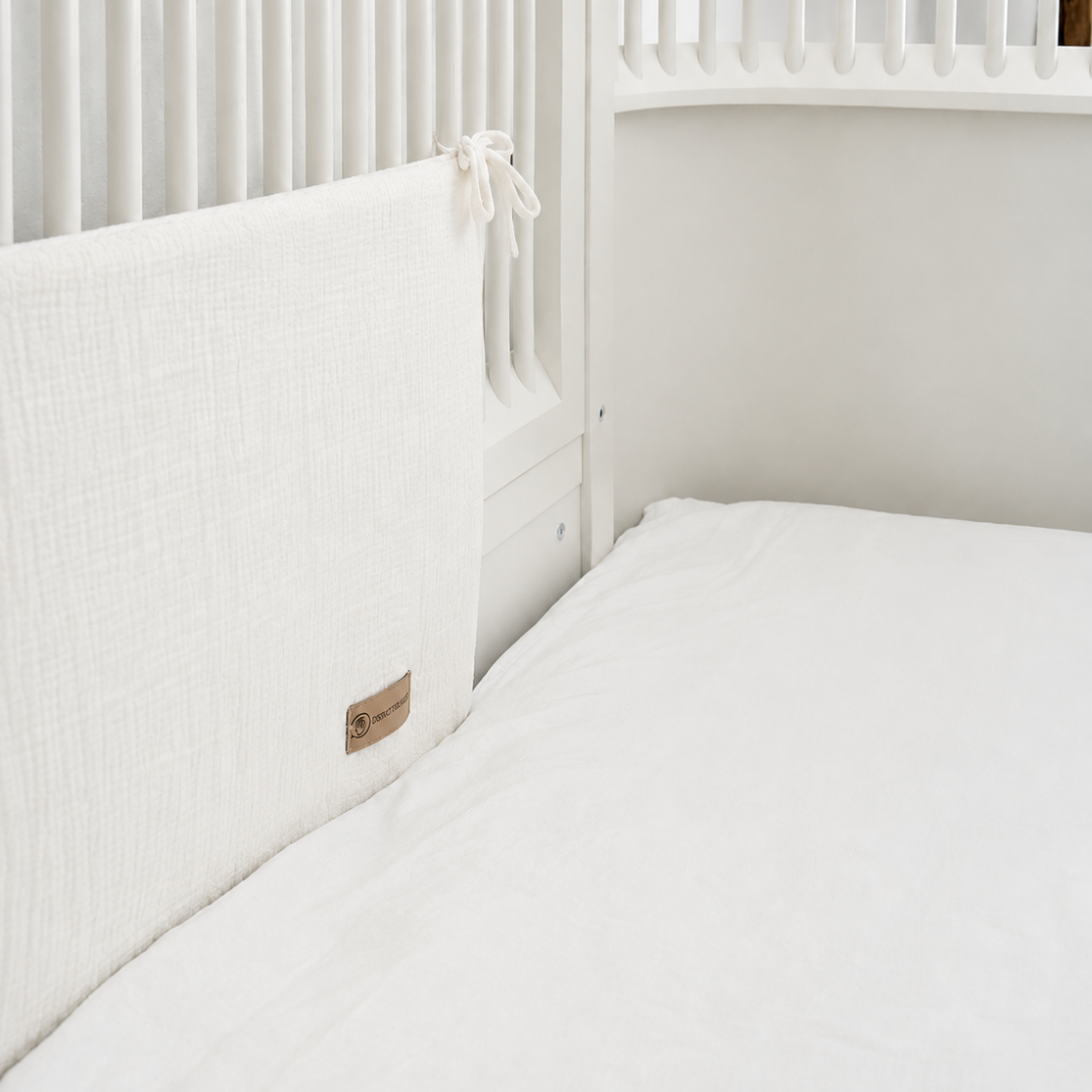 Bettumrandung musselin weiß babybett