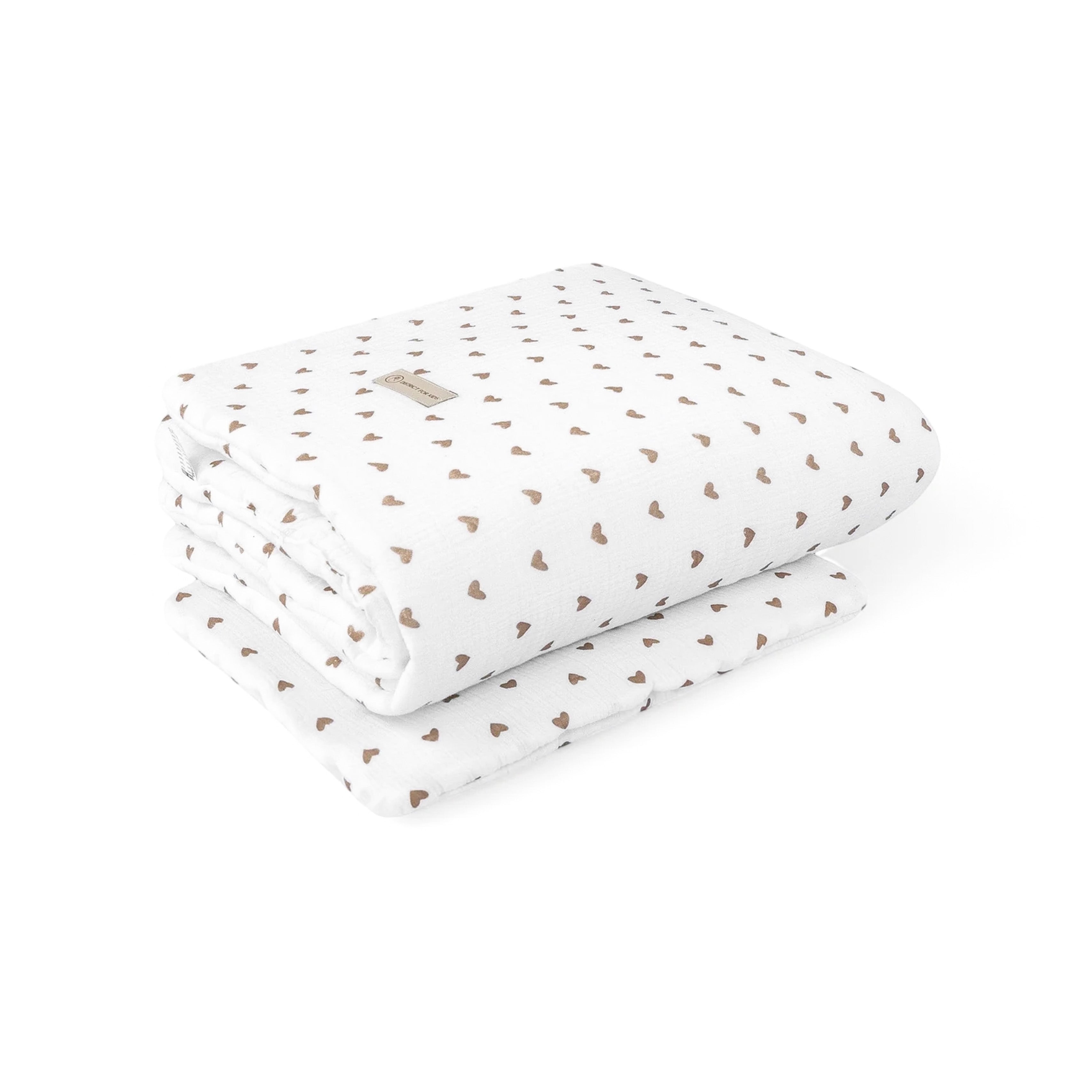 Bettwäsche gebrauchsfertig Musselin Herzen braun – Weich & Atmungsaktiv - Herzen braun / 50x75cm - Bettwäsche